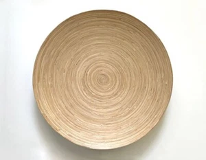 IKEA HULTET COILED BAMBOO SHALLOW BOWL/ PLATTER 24"/ 60cm 200.271.12 VIETNAM EX - Picture 1 of 8
