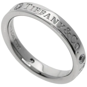 TIFFANY&Co.  Flat band 3P Diamond Ring Platinum PT950  Ladies [Used] - Picture 1 of 6