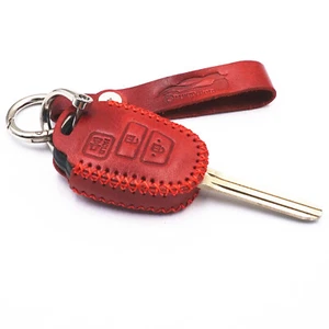 Red Leather for Toyota RAV4 Tacoma Tundra HYQ12BDM 3 Buttons Key Case Fob Cover - Picture 1 of 6
