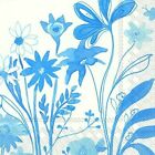 COLEEN blue flowers paper lunch napkins 3 ply 33 cm sq 20 pack