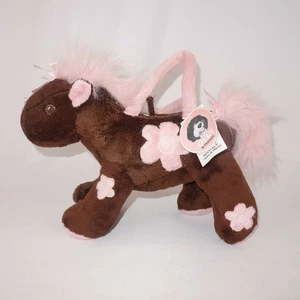 NEW Olly & Friends Brown Horse Pony Purse with Pink Flowers Girls Bag - Picture 1 of 5