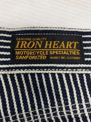 Pantalones de pintor Iron Heart 810 17 oz rayas de nogal pesado ingeniero 33 negros Japón Foto 1 de 4