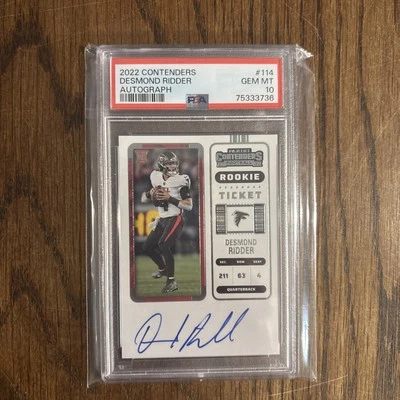 2022 Contenders Football Desmond Ridder Auto PSA 10 Gem Mint Cardinals - Image 1 of 2