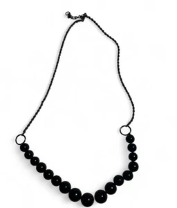 Banana Republic Women's Metal Chain Necklace Belt Beaded Black Signed Rope - Bild 1 von 7