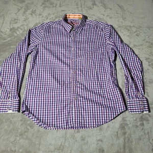 Camicia Robert Graham X manica lunga con bottoni taglia L viola a quadri con polsino - Foto 1 di 15