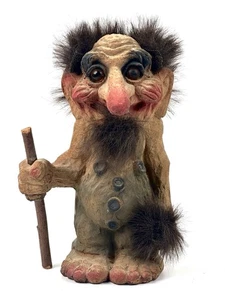 Vintage Nyform Troll Man With Walking Stick Rare Norway 8.5” - Picture 1 of 12