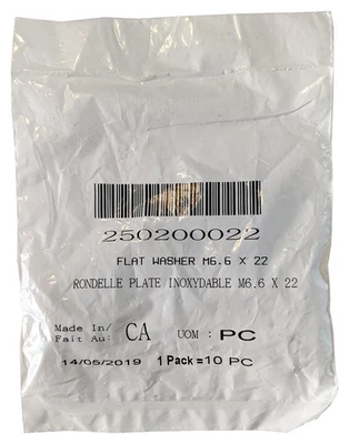 OEM for Sea Doo Lot of 10 Flat Washer M6.6 x 22 RXP X 255 X 260 X 300 RXT 215 - Image 1 of 2