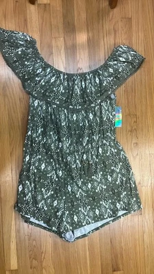 Mameluco Derek Heart Para Mujer Nuevo con Etiquetas Borlas Verdes con Volantes Talla 3X Verano Informal Foto 1 de 4