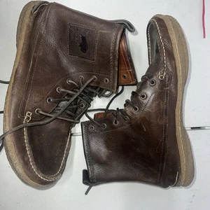 HS Trask Mens Brown Leather Lace Up Boots Size 13 - Picture 1 of 5