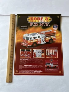 CÓDIGO 3 COLECCIONABLES FDNY Motor 60 Seagrave Bomba Hoja Publicitaria - Imagen 1 de 2