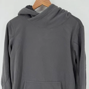 Lululemon Mens Gray Small Shawl Collar Fleece Hoodie Thumbhole Pullover - Picture 1 of 5