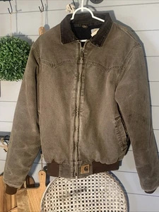 Chaqueta forrada CARHARTT para hombre marrón musgo/verde Santa Fe mediana alta vintage 🔥 - Imagen 1 de 17