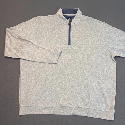 johnnie-O Mens Sz 2XL Sully 1/4 Zip Pullover Light Gray Blue Wrinkle Resistant - Image 1 of 4