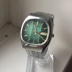 Reloj de cuarzo Citizen Crystron esfera verde vintage importación de Japón raro - Imagen 1 de 8