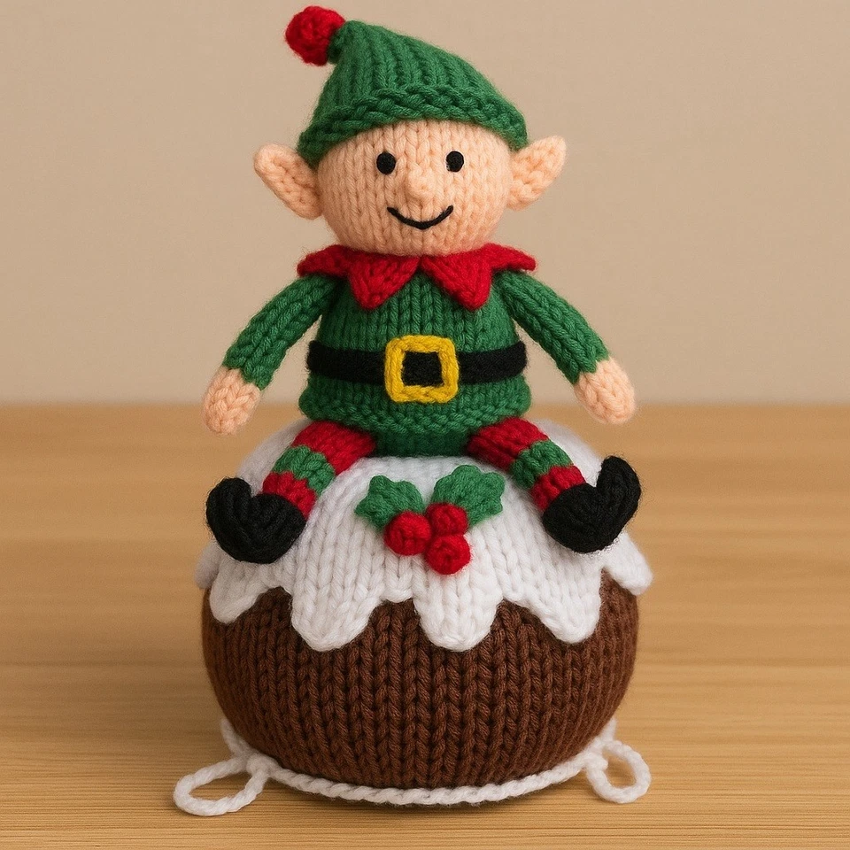 Christmas Elf Elves Pudding Chocolate Orange Bath Bomb Knitting Pattern only - Image 1 of 1