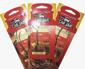 Lot Pack Of 3 Yankee Candle "APPLE CIDER" CAR JAR ~ Air Fresheners ~ RARE ~ NEW - Picture 1 of 1