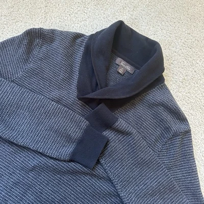 Suéter Tasso Elba Para Hombres M Negro Mantón Cuello Estampado Pullover 100% Algodón Foto 1 de 4