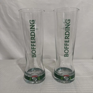 JUEGO DE 2 vasos de cerveza altos Bofferding fondo pesado para 0,3 L (10 oz) DE COLECCIÓN - Imagen 1 de 14