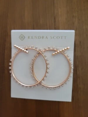 Pendientes de aro Kendra Scott Charlie Grace circonita cúbica, tono oro rosa, nuevos con etiquetas $80 Foto 1 de 3