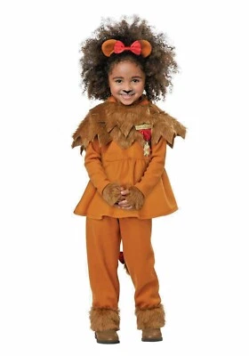 NIP~Courageous Lion of Oz Toddler Girls Costume~ Sz M & L Wizard Hood Curly Mane - Image 1 of 4