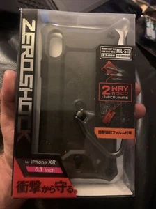 Brand New Military Standard ELECOM iPhone XR 6.1" ZEROSHOCK Case Black carabiner - Picture 1 of 3