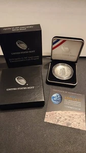2019-P Proof $1 Apollo 11 50th Anniversary Silver Dollar Box, OGP & COA - Picture 1 of 9