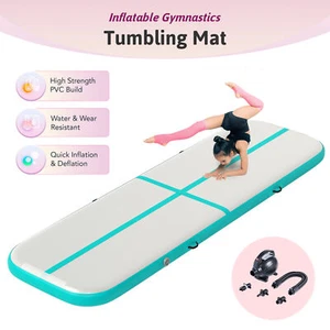 Crenex 3m10FT Inflatable Air Mat track Gymnastics Mat Outdoor Tumbling w/ E-Pump - Picture 1 of 11