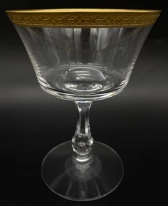 Fostoria Andover Gold Encrusted Champagne / Tall Sherbet Glass - Elegant Vintage - Picture 1 of 2