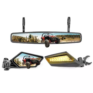 WEISEN Racing LED Side+Wide Center Mirror Kit For 2014-2024 Polaris RZR XP 1000 - Foto 1 di 11