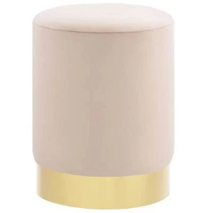 vidaXL Stool Apricot and Gold Velvet BMG - Picture 1 of 4