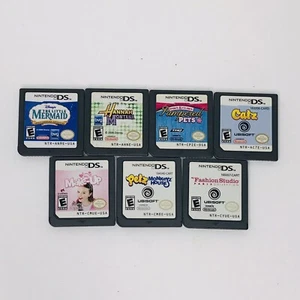 Nintendo DS 7 Game Lot Girls Games Hannah Montana Little Mermaid Pets Fashion - Picture 1 of 3