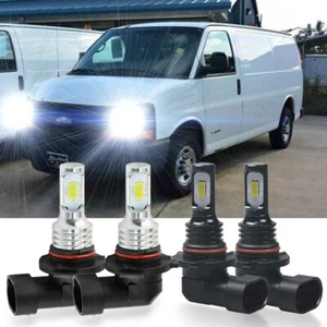 For Express 1500 2500 3500 LED Headlight Kit 9005 9006 High Low Beam Bulbs - Foto 1 di 12