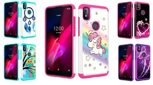 Tempered Glass + Hybrid Dual Cover Phone Case For T-Mobile TCL Revvl 4  5007W - Picture 1 of 6