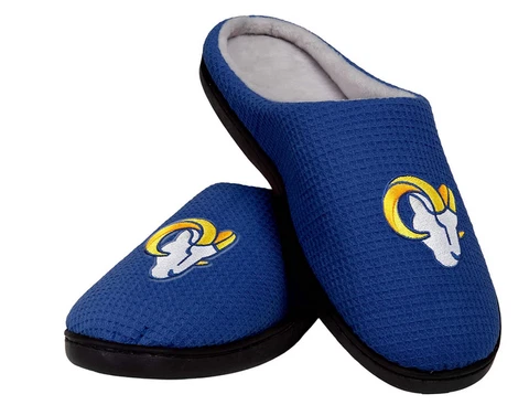 LOS ANGELES RAMS NFL MENS SLIDE BLUE XL 13 14 SLIPPERS FOCO PLUSH FOAM NEW NWT Cover