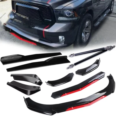 For Dodge Ram 1500 Front Rear Bumper Lip Spoiler+Splitter Body Kits G N+ - Image 1 of 4