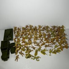 Plastic Toy Soldiers Beige Light Green Army Men 2” Figures Lot of 100+ Vehicles