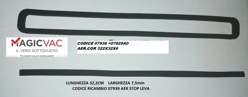 KIT GUARNIZIONI 2 PEZZI ORIGINALE MACCHINA SOTTOVUOTO MAGIC VAC CLASSIC V015PK1