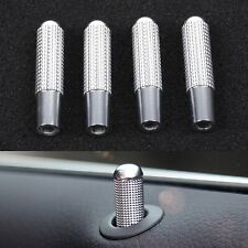 For Mercedes Ben-C Class Car Door Lock Pin Knob Ring Silver Accessories 4 Pcs
