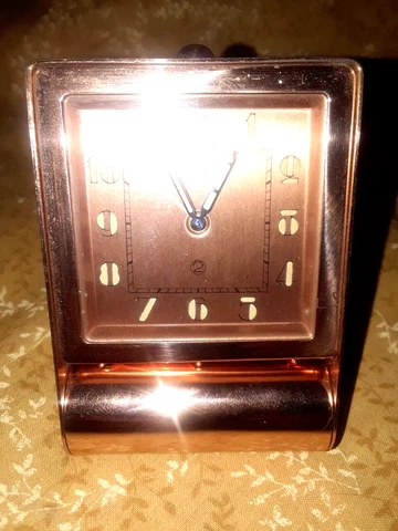 Rare Jaeger LeCoultre FAB Suisse Copper Clad Table Travel Alarm Clock - Mint Cover