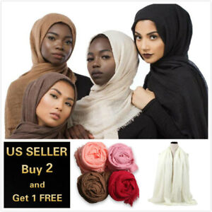 28 colors Cotton Blend Viscose Maxi Crinkle Hijab Scarf Soft Muslim 70x40 inch