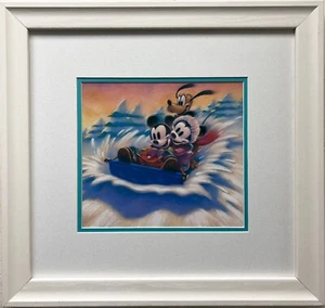 Disney "Mickey in Winter" Litho CUSTOM FRAMED - Picture 1 of 3