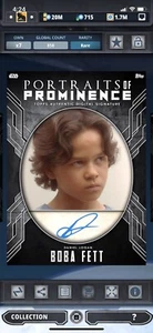 Topps Star Wars Digital Card Trader Steel Boba Portraits Of Prominence 2 Sig - Picture 1 of 1