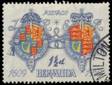 BERMUDA 160 (SG157) - King James I and Queen Elizabeth II Arms (pa87283)