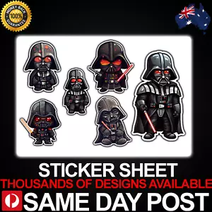 Hoja de pegatina de vinilo CHIBI DARTH VADER calcomanía de coche barato lindo sable de luz de Star Wars - Imagen 1 de 1