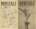 Vintage 1934 HOTEL ALBERT 1ER Map Folder Bruxelles Brussels Belgium Gare du Nord