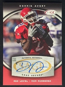 DONNIE AVERY 2008 SAGE Red Level Rookie RC Auto #A3 | Houston - Picture 1 of 2