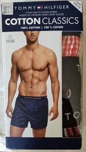 Tommy Hilfiger Small Cotton Classics Slim Fit Woven Boxers 3 Pack - Picture 1 of 4