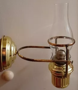 Vintage ADLER Messing Schiff Gimbal Öllampe drehbare Wand- oder Tischhalterung 19 Zoll hoch - Bild 1 von 14