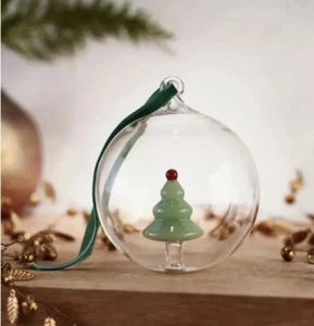 NEW Terrain for Anthropologie Festive Friend Glass Globe Christmas TREE Ornament - Picture 1 of 4