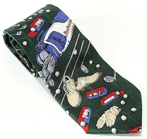 Budweiser Golf Tie Beer & Golf Silk Necktie Retail $29.99 57" x 3.75" NWT - Picture 1 of 8